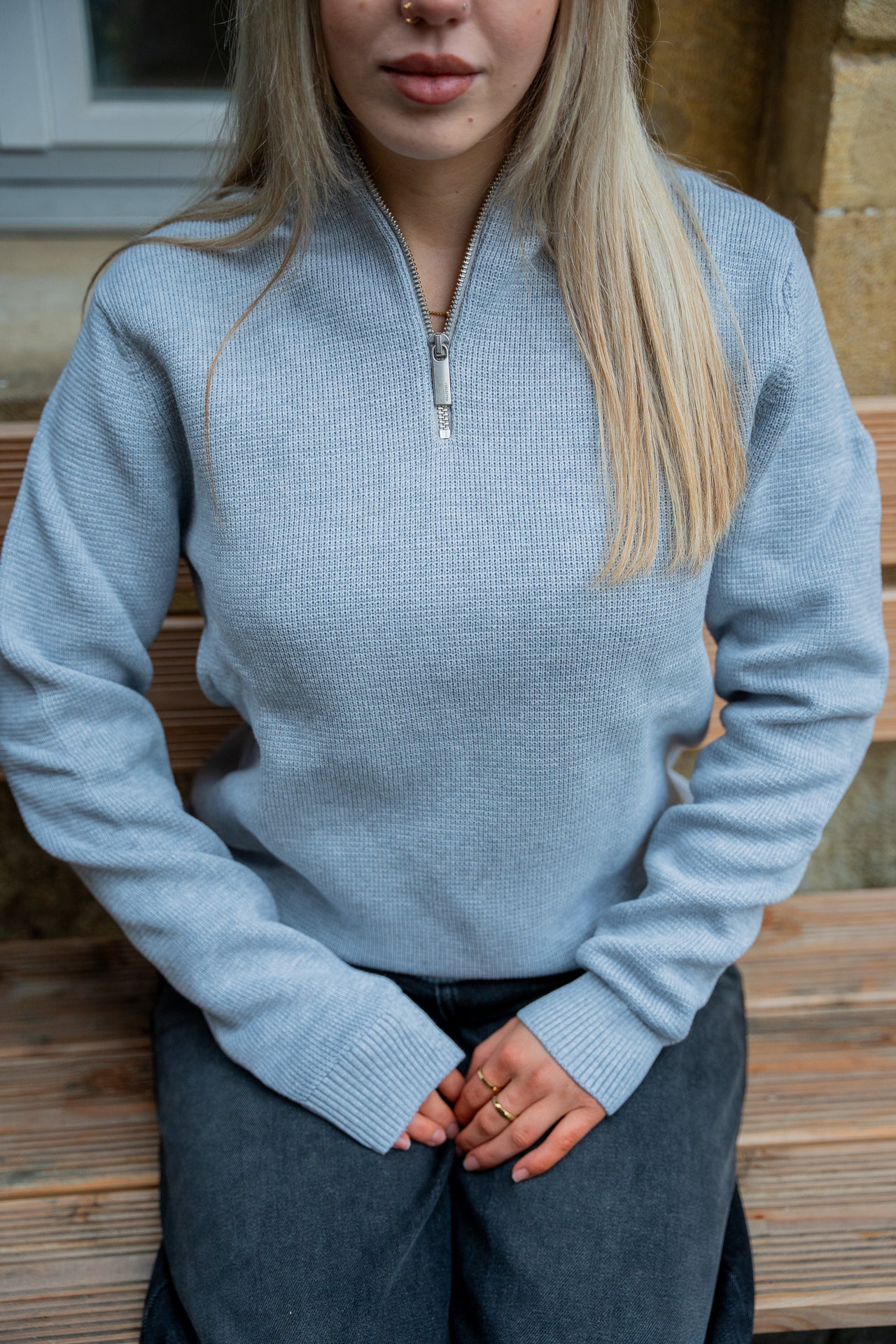 Grey Quarter Zip