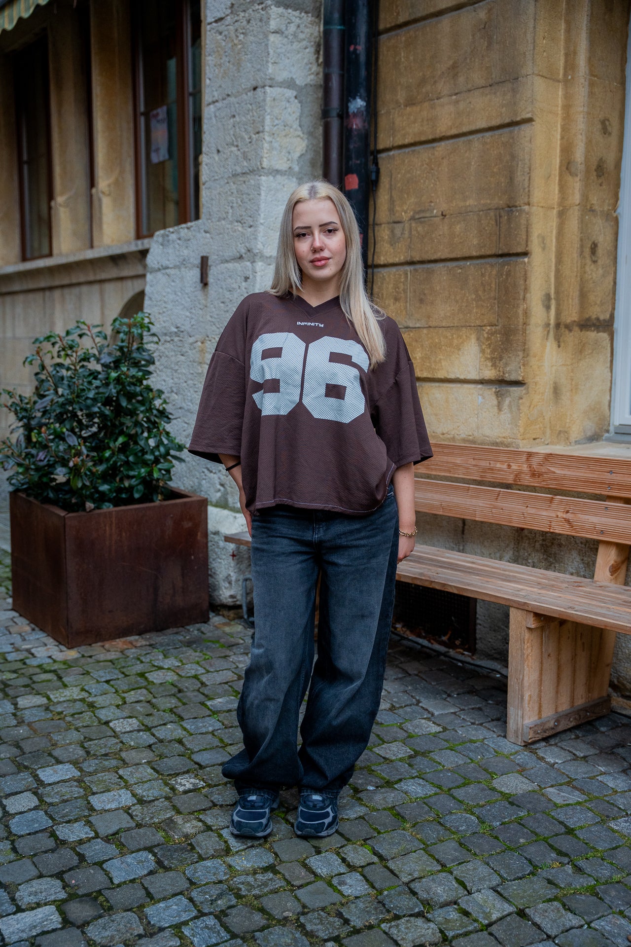 Brown cropped Jersey